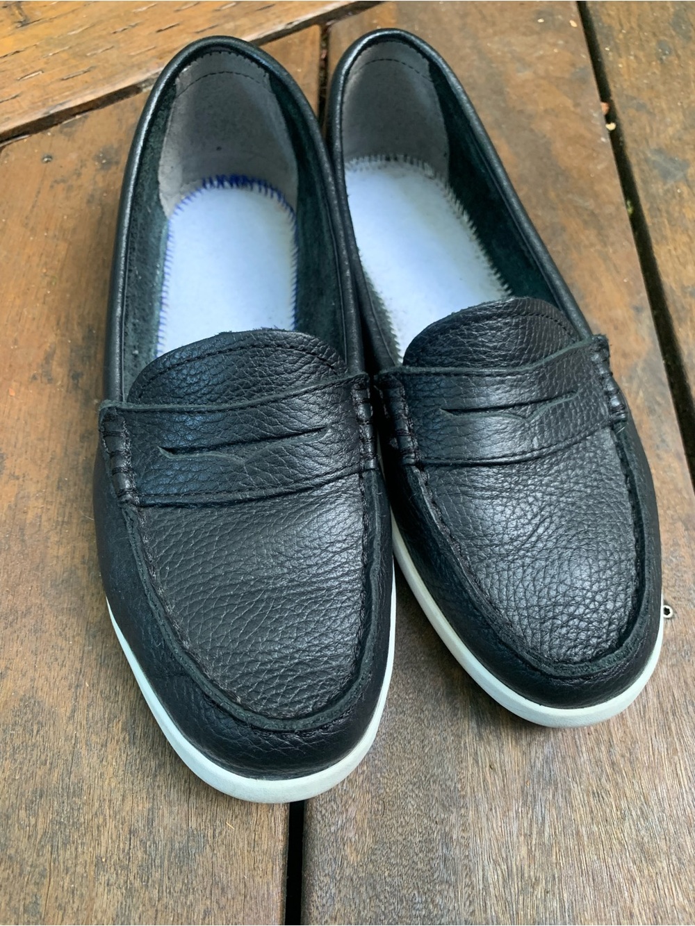 Cole Haan Black Leather Nantucket Penny Loafers, Women’s Size 7